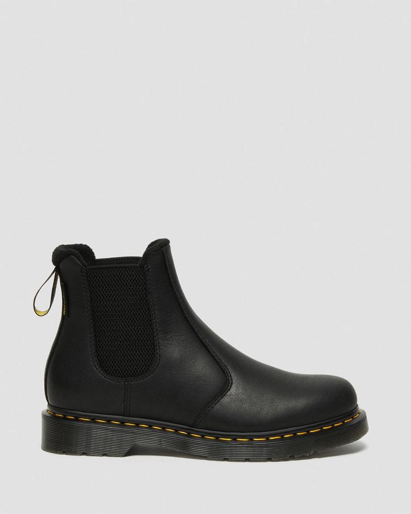 Black Men's Dr Martens 2976 Warmwair Leather Ankle Boots | CA 429MQZ